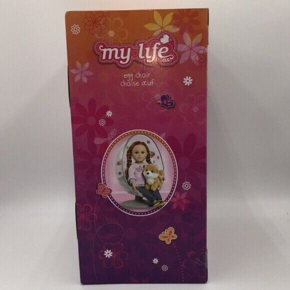 My Life As Clear Egg Chair with Soft Grey Cushion and Stickers Dolls Furniture - Picture 8 of 12